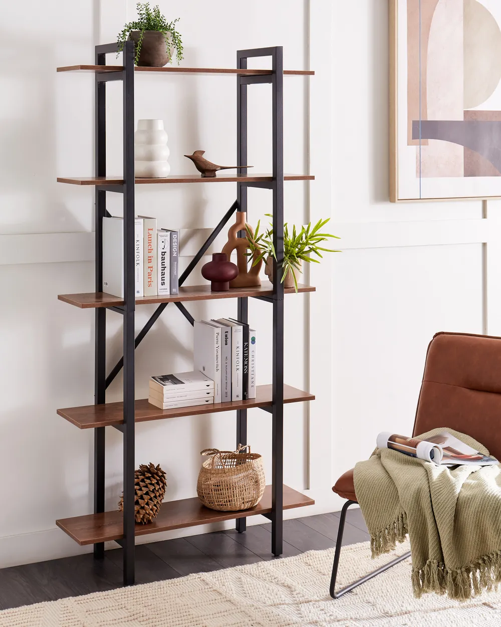 5 Tier Shelving Unit DARBY 180 cm Dark Brown_897662