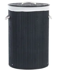 Wäschekorb SANNAR Bambus Schwarz 75 L_849822