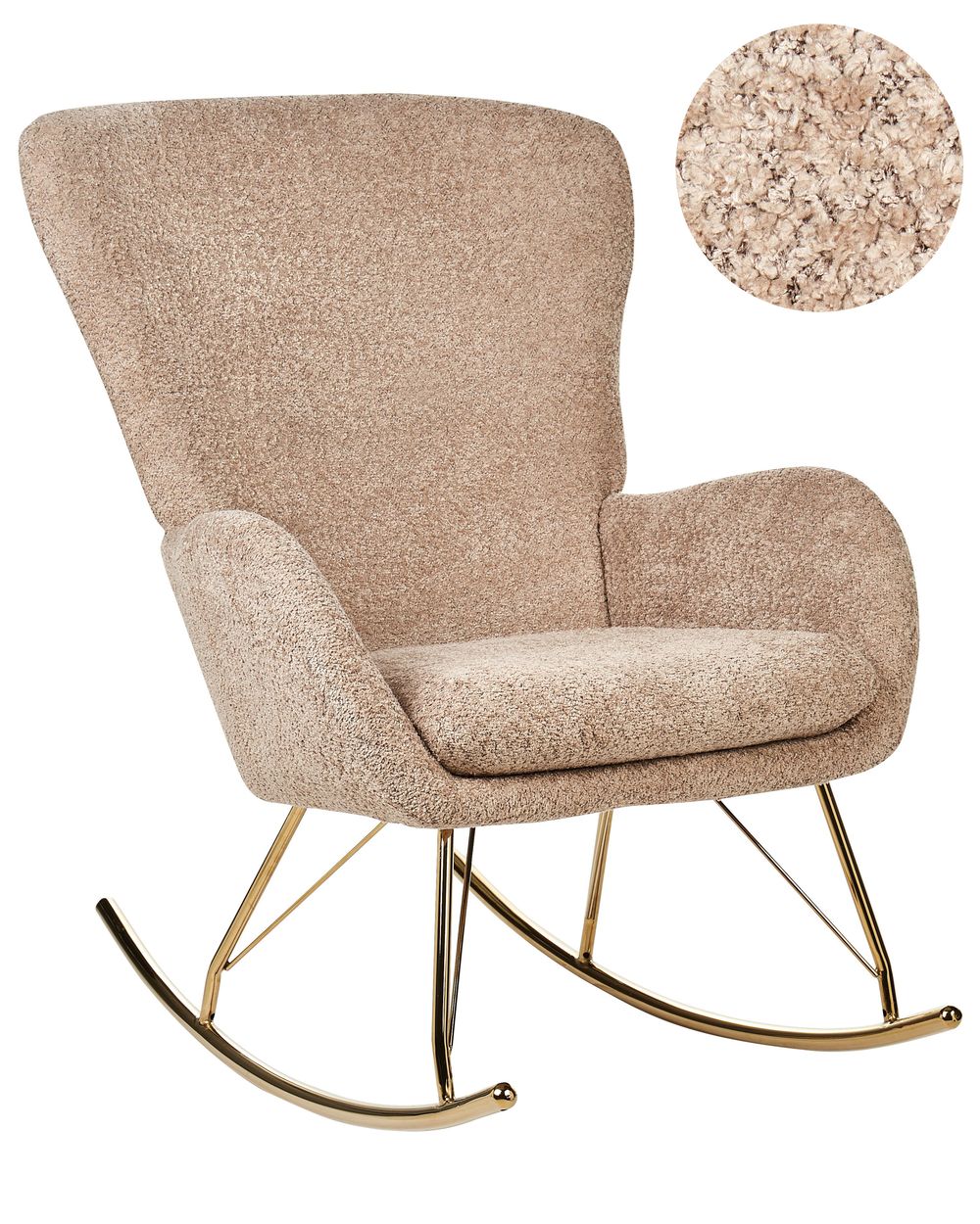 Schaukelsessel ANASET Bouclé Sandbeige
