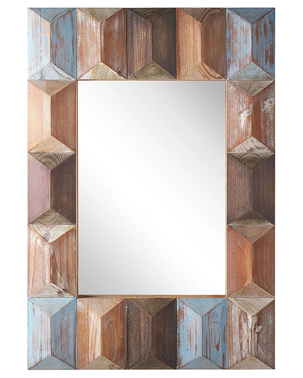 Wandspiegel HIZOTE 63 cm 90 cm Tannenholz Braun