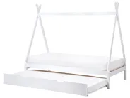 Kinderbett mit Ausziehbett Kiefernholz TALMONTIERS 90 x 200 cm Weiß_964064