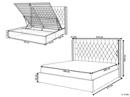 Bett mit Stauraum LUBBON Samtstoff Schwarz 180 x 200 cm_833851