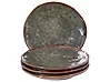 Dessertteller 4er Set THYME Steinzeug Dunkelgrün 22 cm