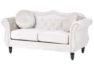 Living Room Set 5 Seater SKIEN Velvet Light Beige_743303