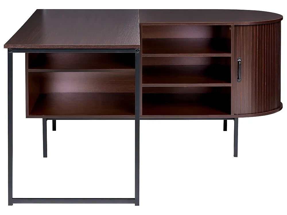 Corner Desk SOLARI 140 cm 140 cm Dark Brown_1191547