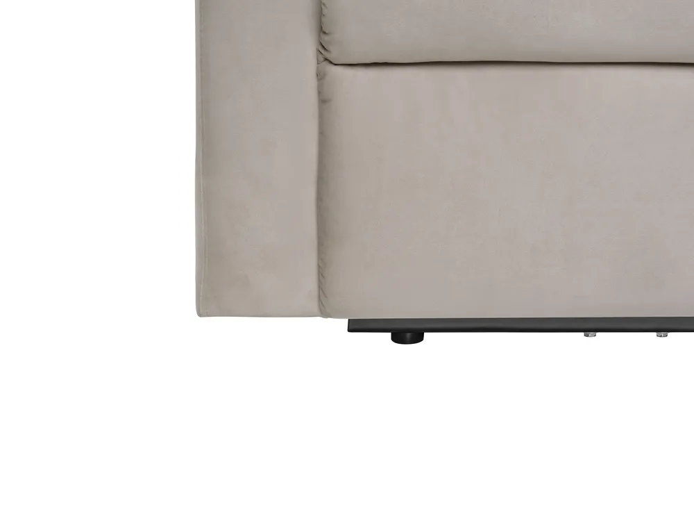 Electric Recliner Living Room Set 3 Seater VERDAL Velvet Beige_1081049