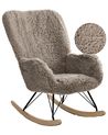 Fauteuil à bascule AKRA Fourrure synthétique Taupe