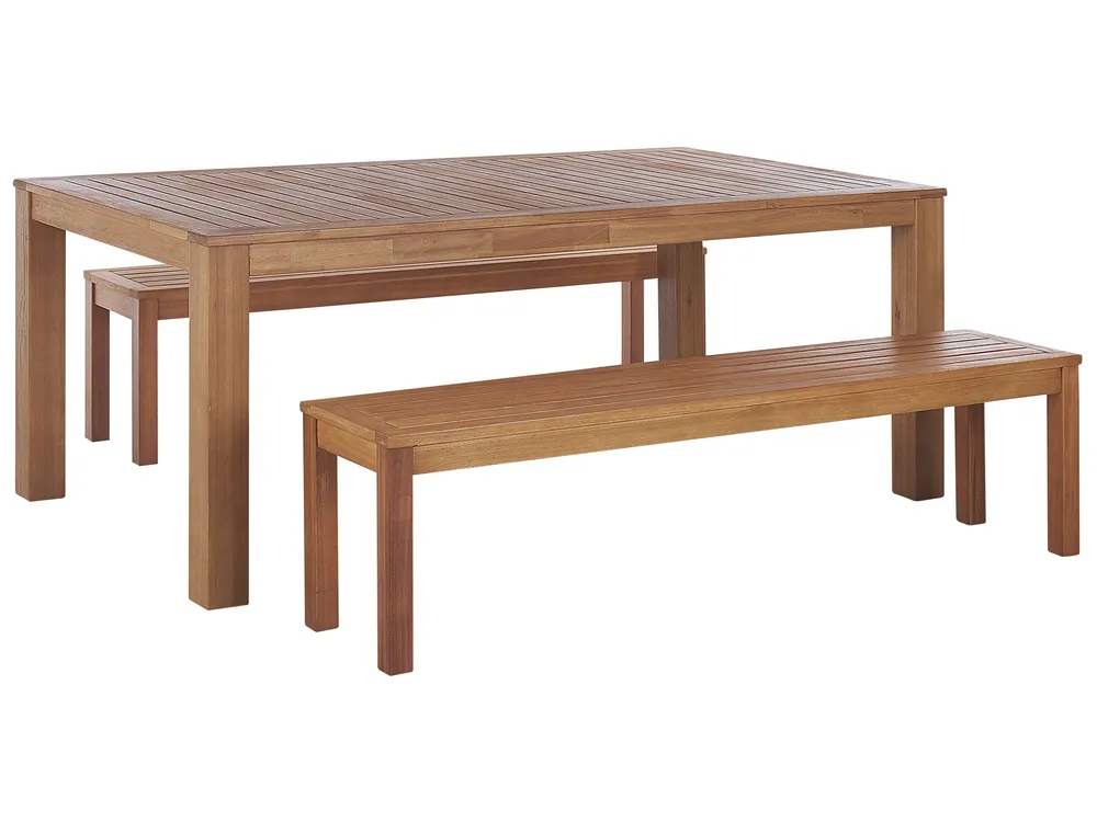 Gartenmöbel Set mit Bänken 6-Sitzer MONSANO Eukalyptusholz Braun