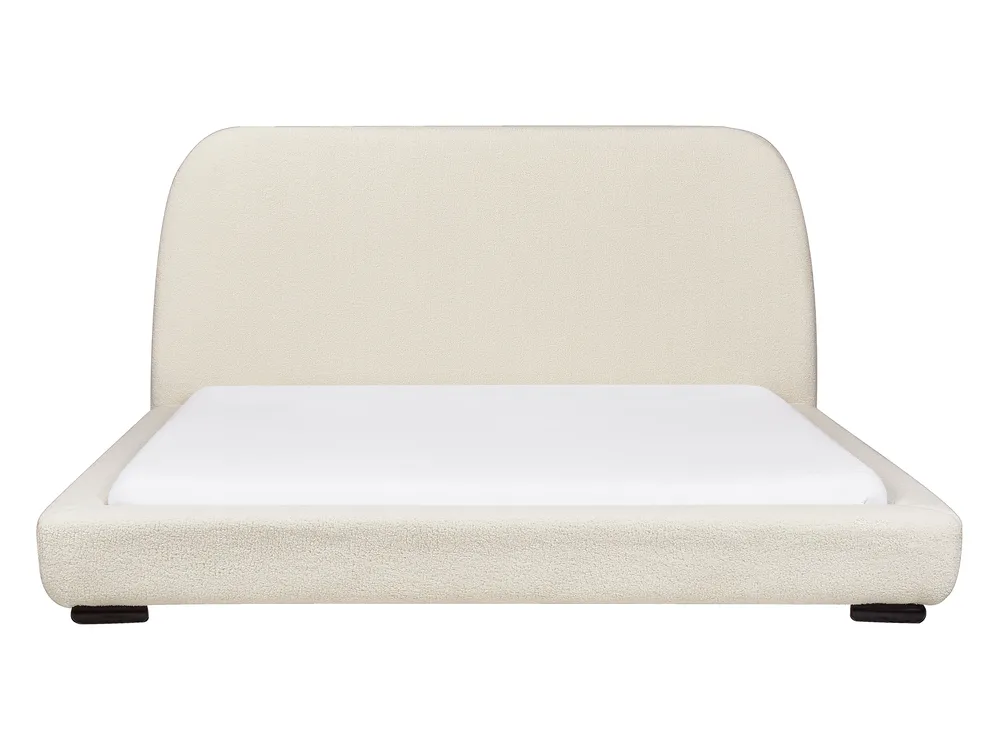 Bed Boucle ROISEL 160 x 200 cm (EU King Size) Light Beige_937429