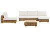 Lounge Set mit Tisch 4-Sitzer VARALLO modular Rattan Naturfarben linksseitig