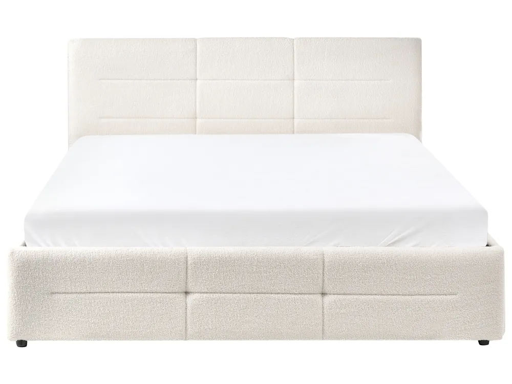 Ottoman Bed MASSOGNES Boucle Off-White 160 x 200 cm_1030369