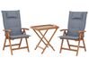 Bistro Set inkl. Kissen klappbar JAVA Akazienholz Blau