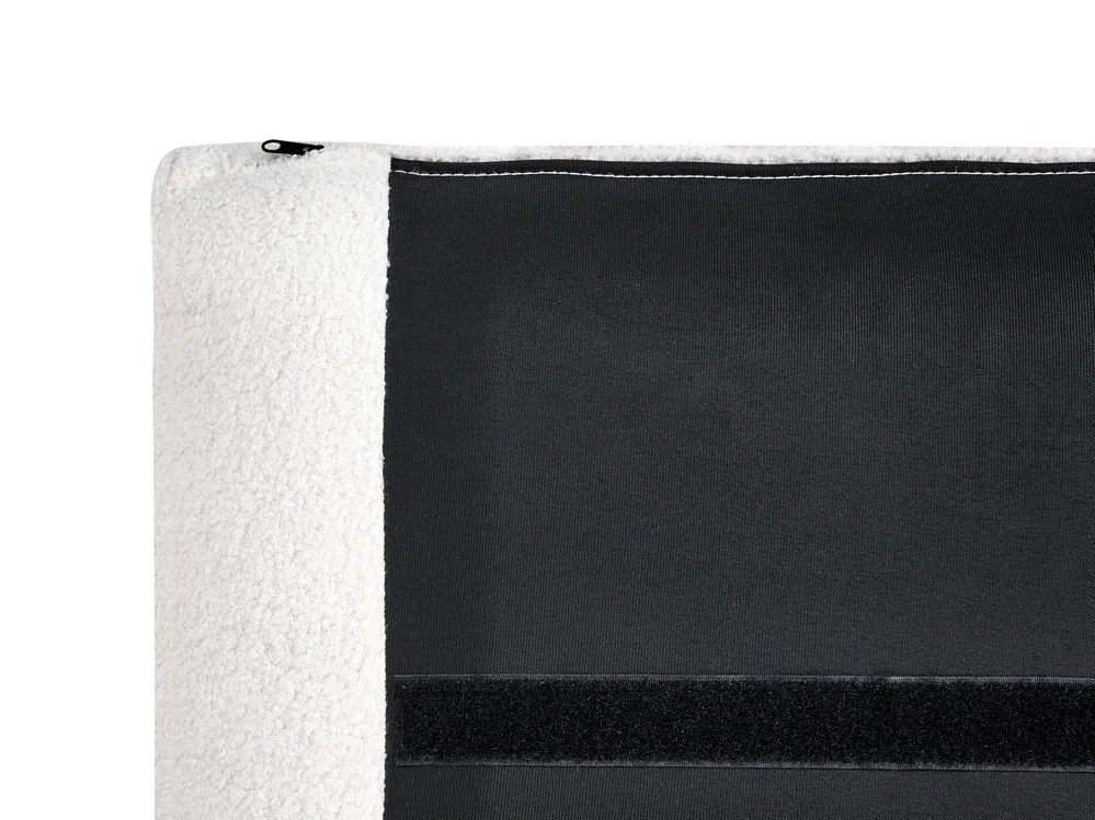 Bett mit Lattenrost Bouclé MELLE 160 x 200 cm Cremeweiß_965657