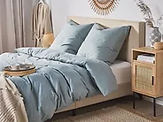 Bettwäsche-Set AVONDALE 155 x 220 cm Baumwollsatin Grau_1178284