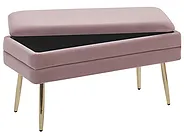 Upholstered Storage Bench DURHAM Velvet Pink_804282