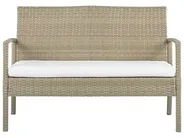 Lounge Set mit Tisch MARSALA Polyrattan Hellbraun_804836