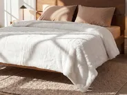 Kuscheldecke TOURZA Stoff 180 x 220 cm Weiß_812617