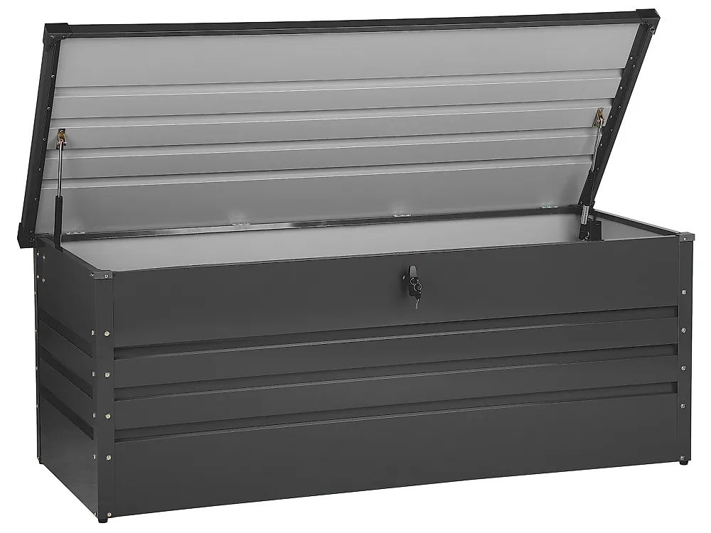 Aufbewahrungsbox CEBROSA 165 cm 70 cm Metall Graphitgrau