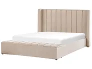 Bett mit Stauraumbank NOYERS Samtstoff Beige 180 x 200 cm_834530