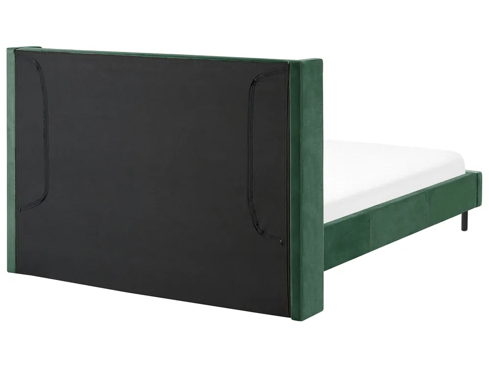 Bett mit Lattenrost Samtstoff VILLETTE 140 x 200 cm Dunkelgrün_832664