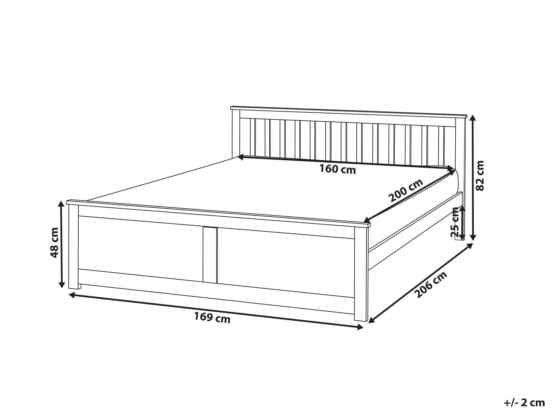 Bett mit Lattenrost Kiefernholz OLENDON 160 x 200 cm Weiß_955155