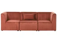 Modular Corner Sofa 4 Seater LEMVIG Corduroy Golden Brown Right Hand_1054970