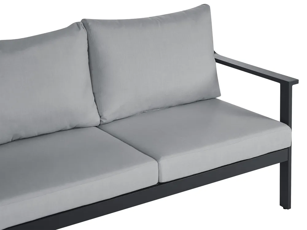 Garden Sofa 3 Seater KIATO Metal Dark Grey_934624