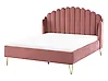 Bett mit Lattenrost Samtstoff AMBILLOU 140 x 200 cm Rosa