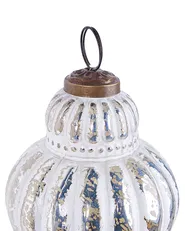 Set of 6 Baubles CREMEUX Glass Silver_899758