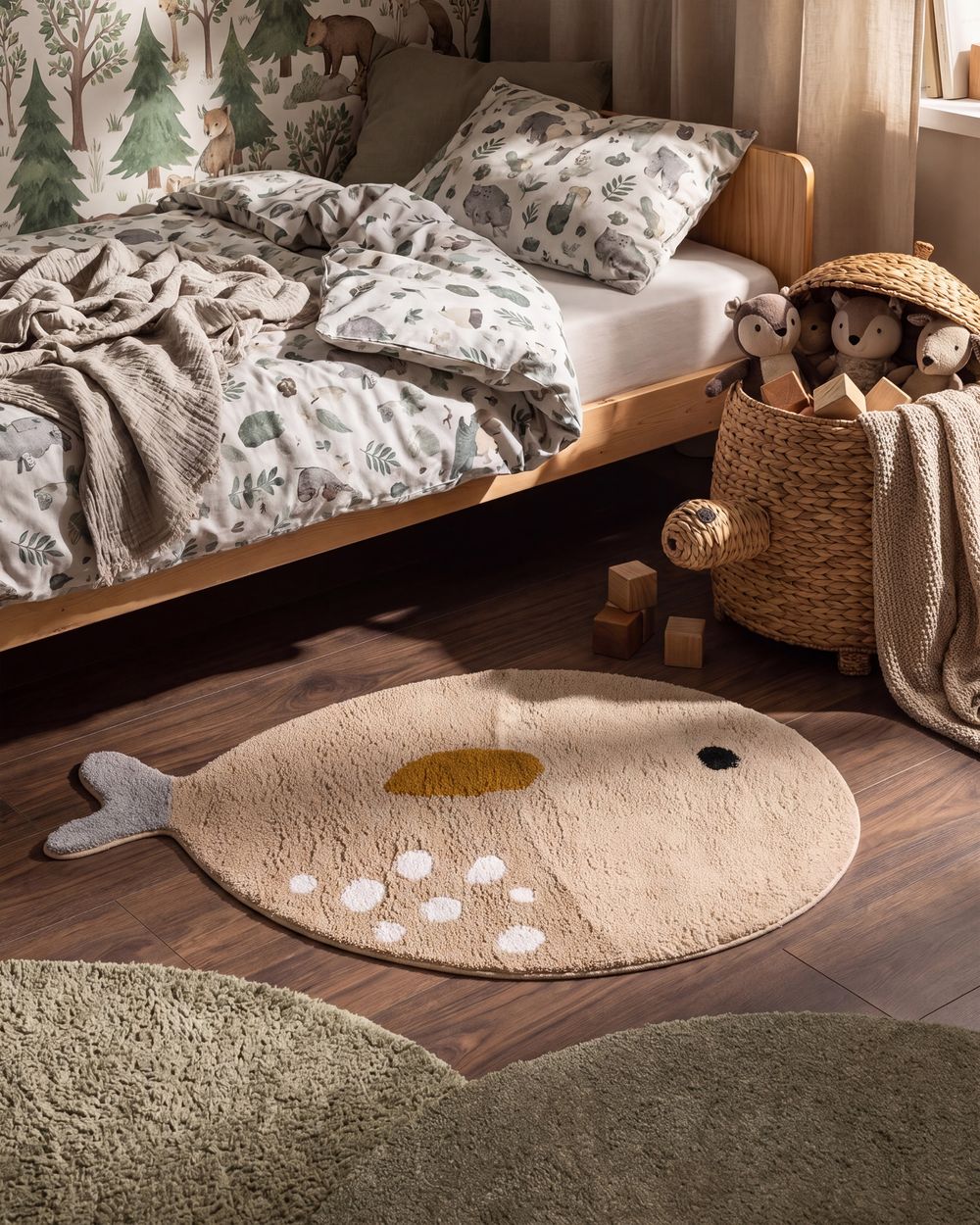 Kindervloerkleed BLOOP Beige 80 x 120 cm Katoen