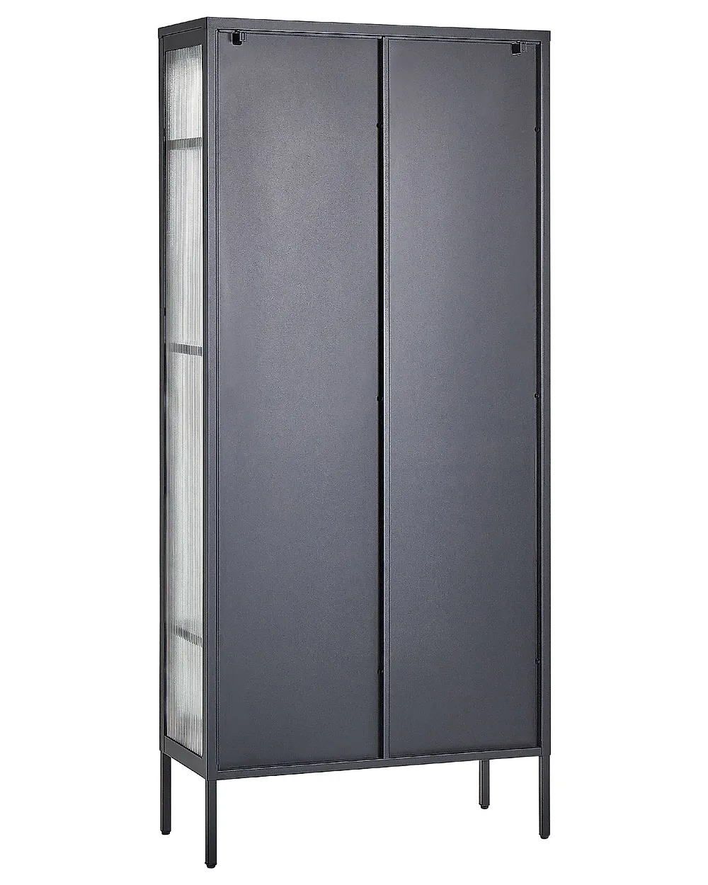 Glazen vitrinekast FOXTON 80 cm Metaal Zwart_850356