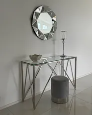 Pouf BRIGITTE Samtstoff Grau_983481