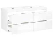 Wandmontierter Waschbeckenunterschrank mit Doppelwaschbecken CARDIEL Weiß_1006357