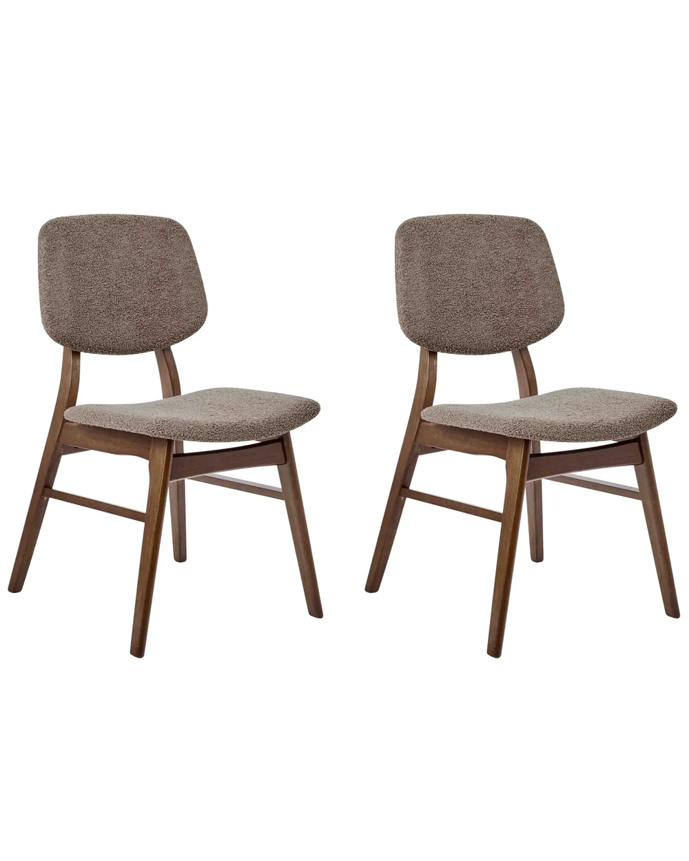 Set of 2 Dining Chairs ELAINE Boucle Dark Brown/ Taupe_952265