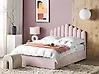 Bett mit Stauraum VINCENNES Samtstoff Pastellrosa 140 x 200 cm