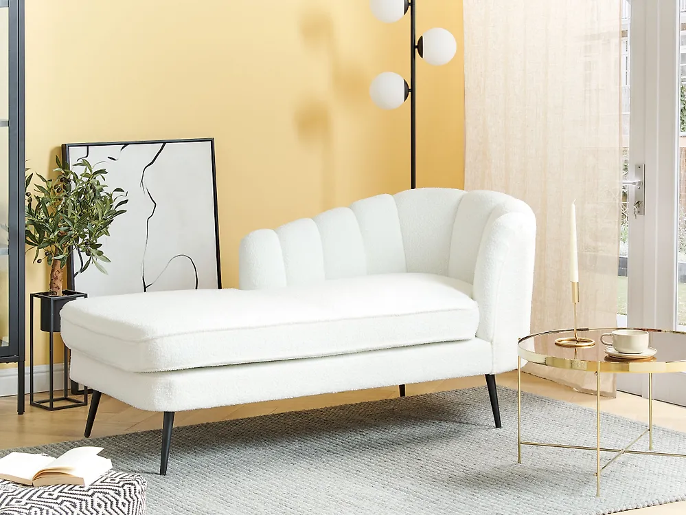 Rechtsseitige Chaiselongue ALLIER Bouclé Cremeweiß_1183721