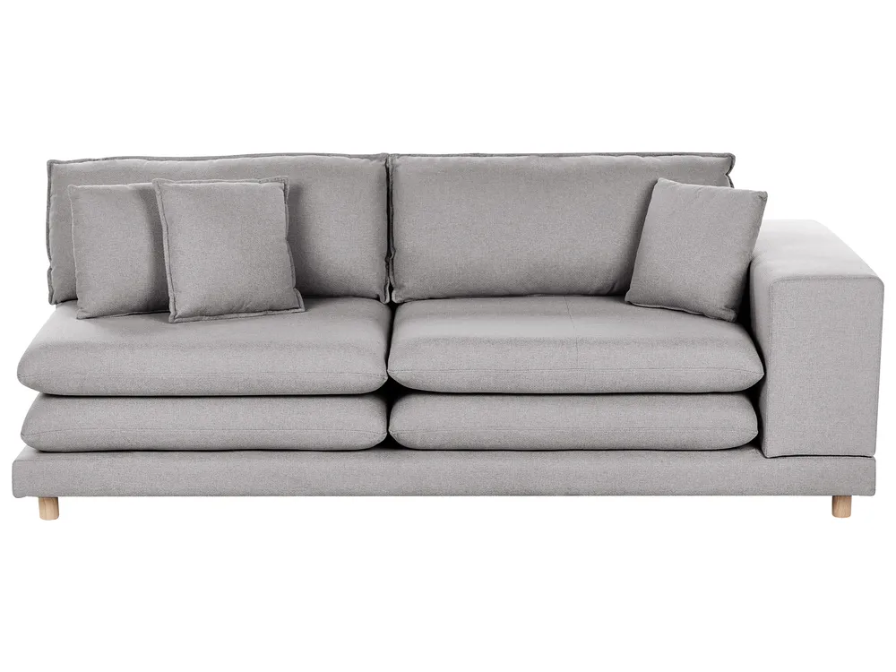 Sofa 2-Sitzer HEDEN mit Ottomane Stoff Grau_950678