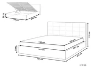Bett mit Stauraum LORIENT Samtstoff Hellgrau 140 x 200 cm_827096