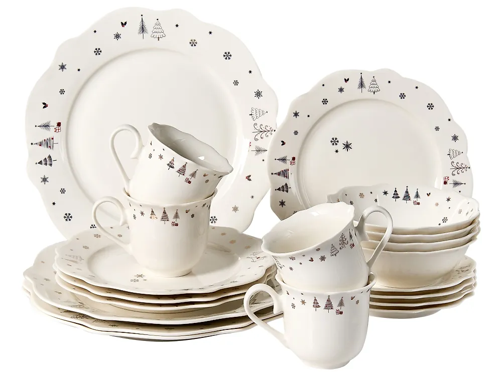 20-Piece Dinnerware Set PERILLA Porcelain White