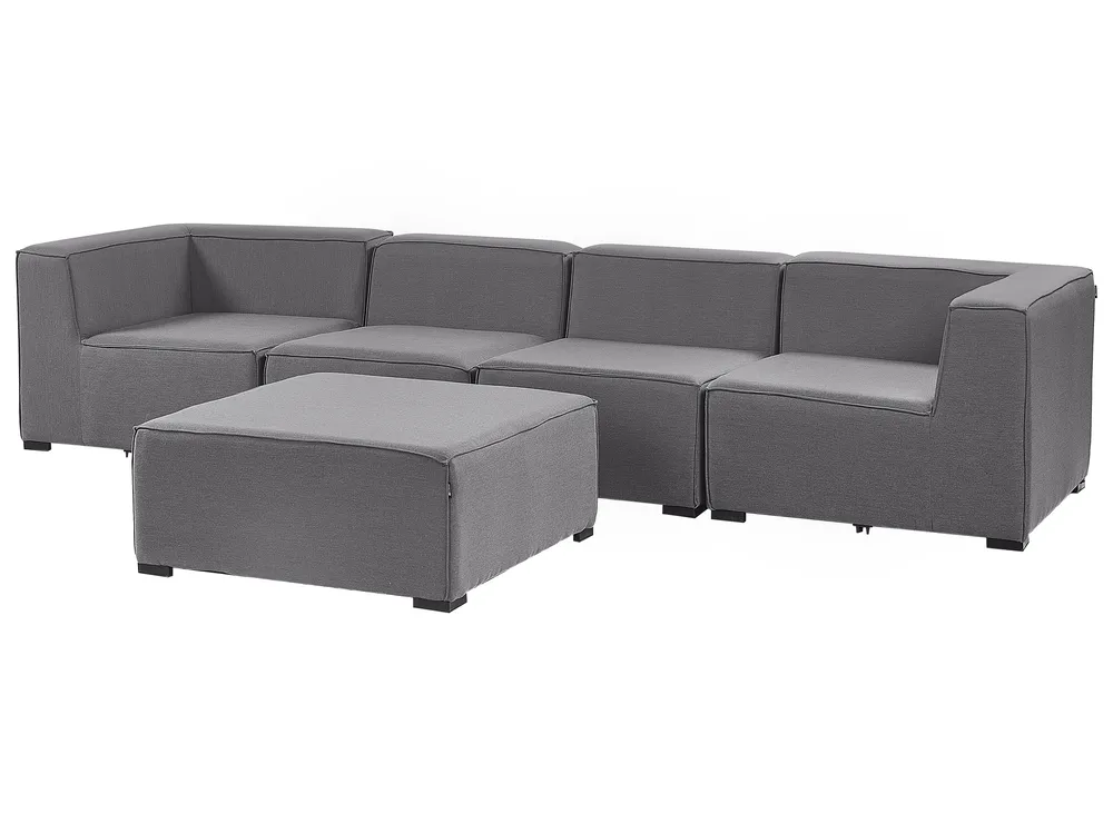 Gartensofa mit Ottomane 4-Sitzer AREZZO modular Grau_848132