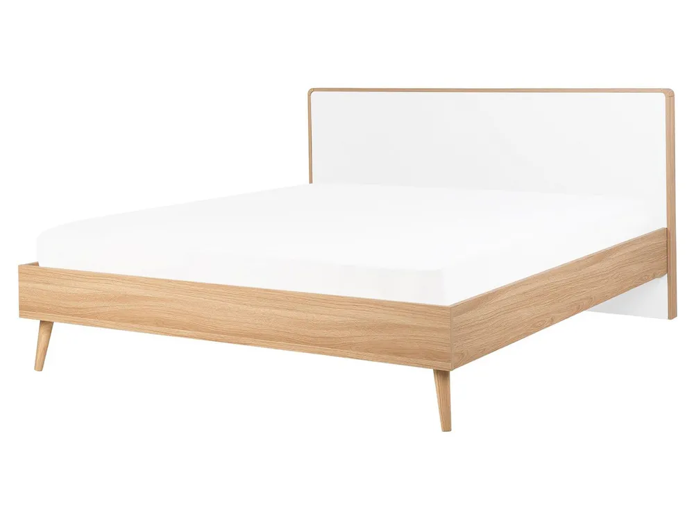 Bett mit LED SERRIS 160 x 200 cm Hellbraun_772474