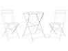 Bistro Set klappbar FIORI Metall Weiß