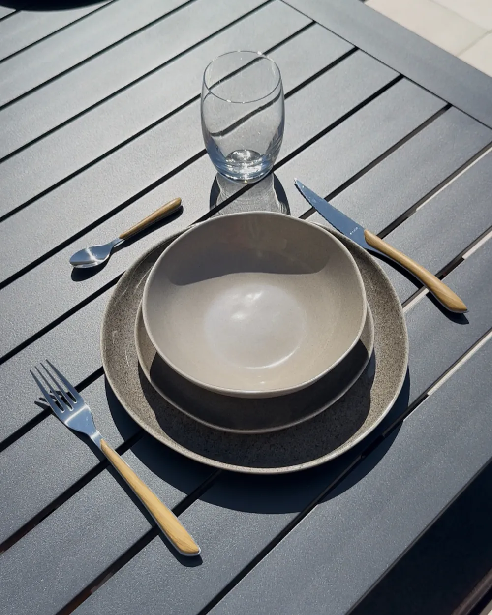 Speiseteller 8er Set COSTMARY Steinzeug Grau_1005512
