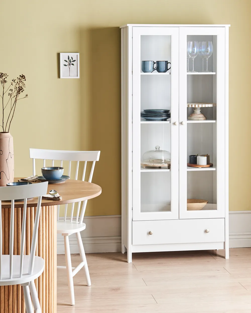 Vitrine mit Glastüren NORNALUP 80 cm Weiß