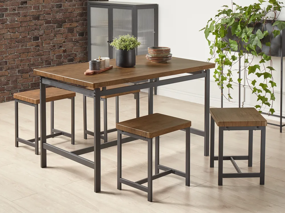 Esszimmer Set ARLINGTON Dunkelbraun 4-Sitzer