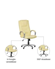 Massagestoel met verwarming GRANDEUR Kunstleer Beige_1071342