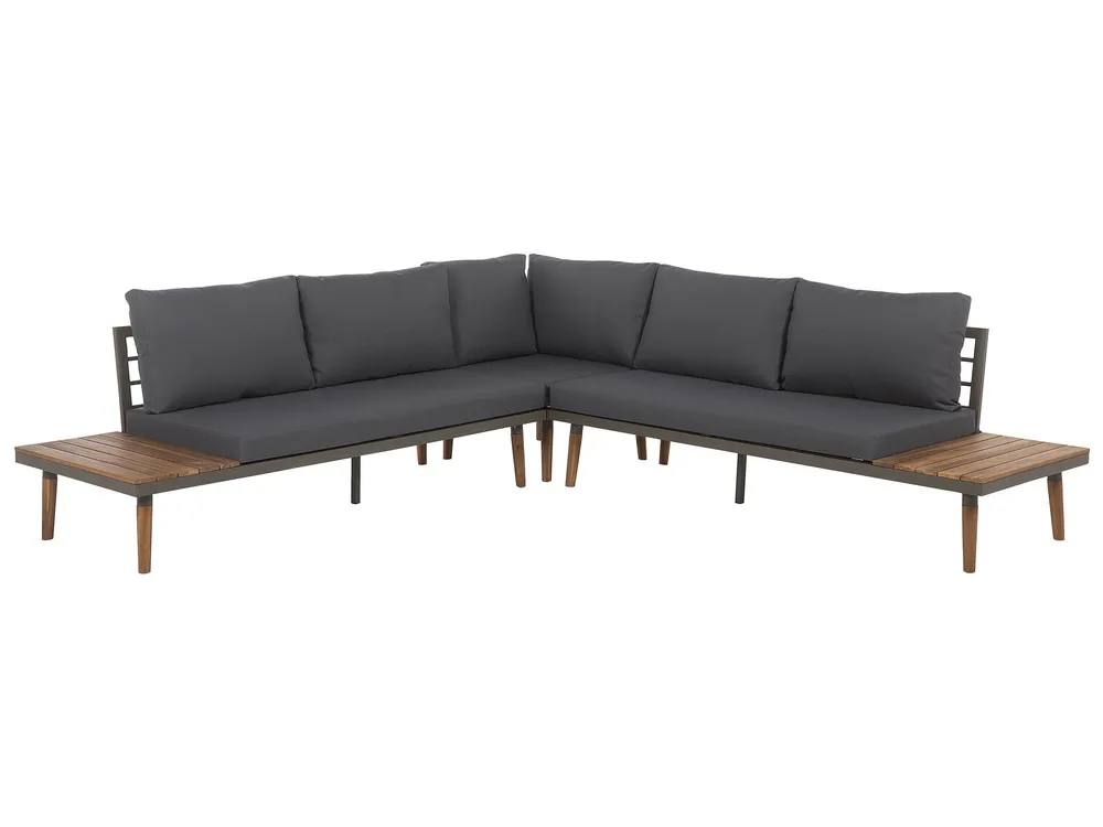 Garten Ecksofa mit Tisch 5-Sitzer CORATO Akazienholz Grau_718990