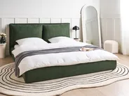 Bett mit Lattenrost Stoff BAJONNA 180 x 200 cm Dunkelgrün_1010750