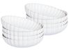 Set of 8 Deep Plates NETTLE Stoneware Off-White