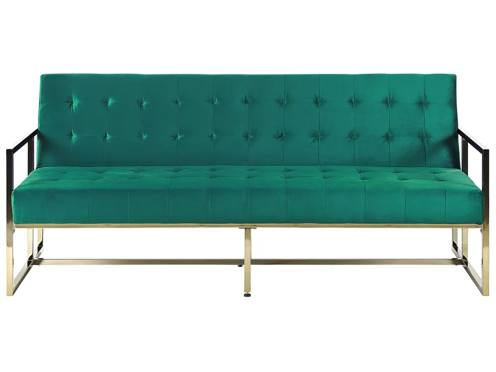 Schlafsofa 3-Sitzer MARSTAL Samtstoff Smaragdgrün
